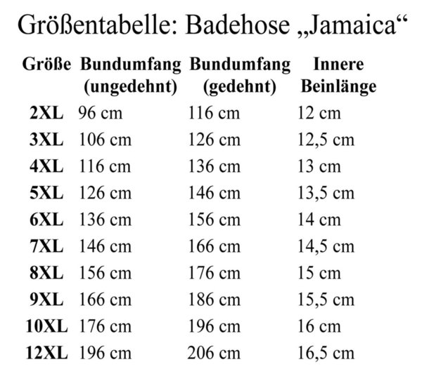 Adamo Herren Badeshort Badehose Beachshort Hose in Übergröße schwarz  2XL-12XL JAMAICA