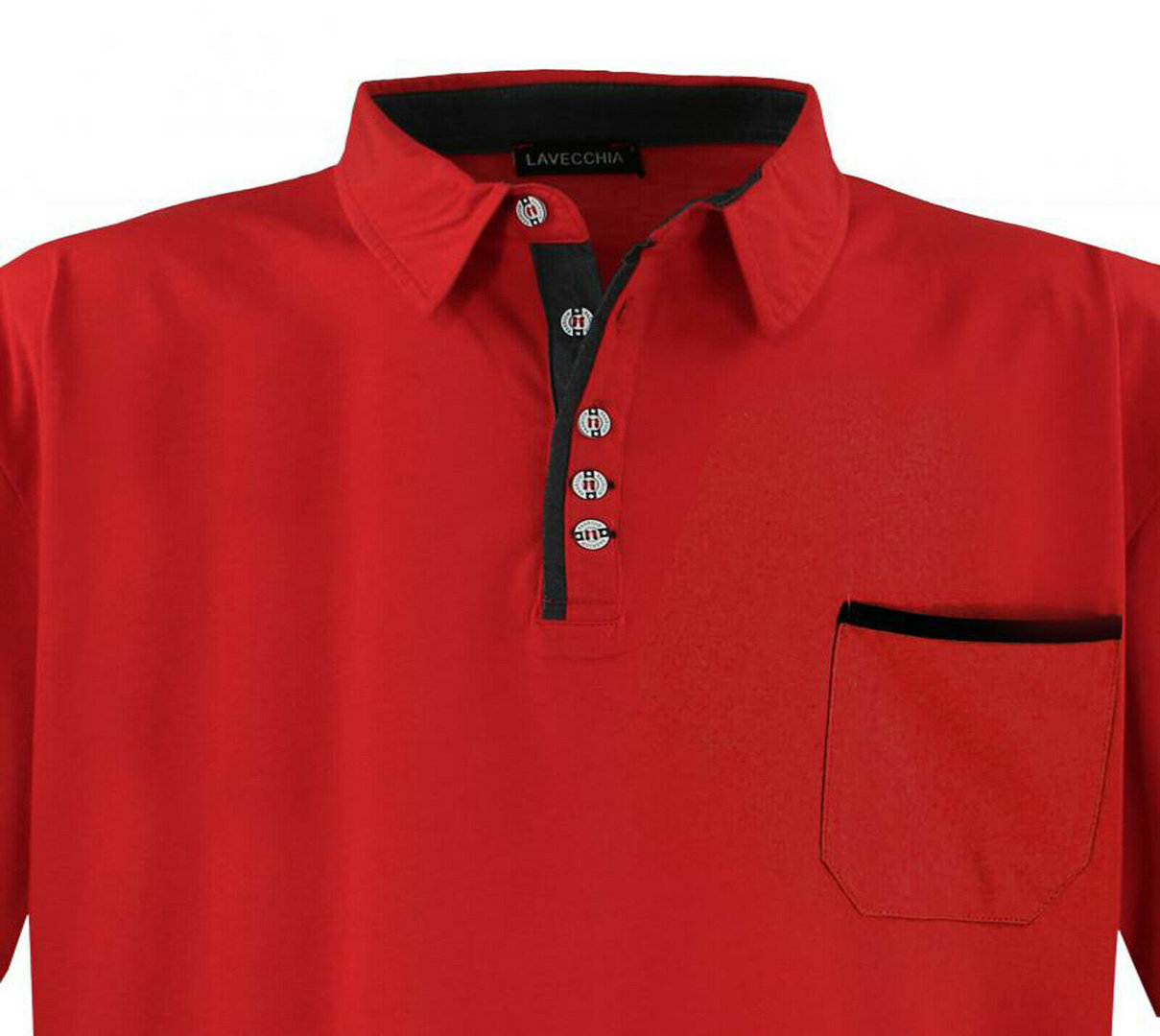 3XL 4XL 5XL 6XL 7XL 8XL NEU Lavecchia Kurzarm Polohemd Poloshirt T-Shirt Rot 