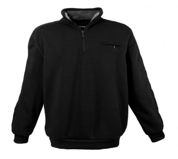LAVECCHIA Übergrößen Herren Sweatshirt mit Zipper Pullover schwarz 3XL bis 8XL LV-2100