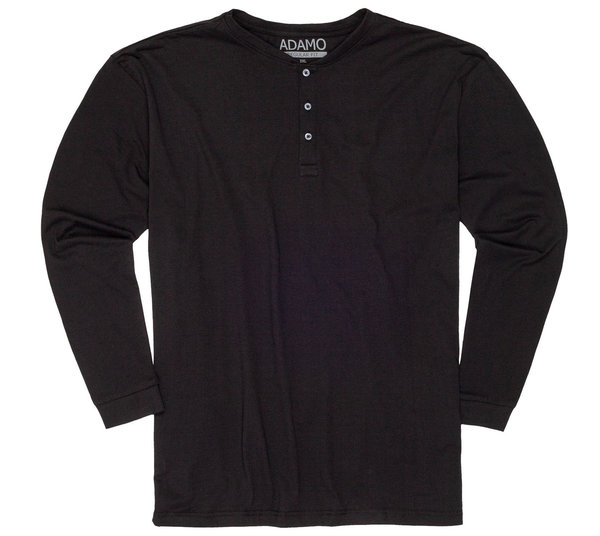 ADAMO Herren Longsleeve Shirt mit Knopfleiste Übergröße Langarm 2XL bis 10XL