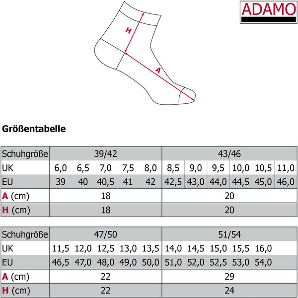 ADAMO Softrandsocke ohne Naht 6er Pack handgekettelt 39/42-43/46-47/50-51/54 "Aaron"
