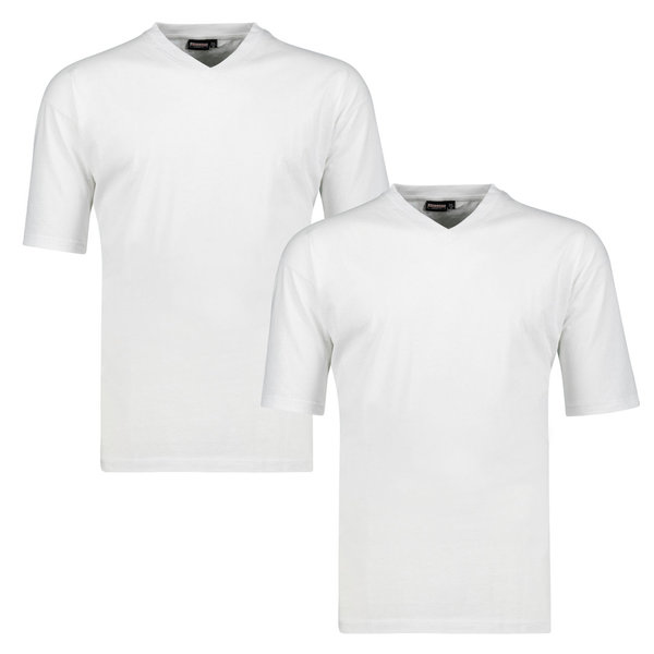 ADAMO T-Shirt V-Ausschnitt Doppelpack Übergrößen 100% Baumwolle 2XL bis 10XL "Maverick"