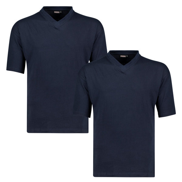 ADAMO T-Shirt V-Ausschnitt Doppelpack Übergrößen 100% Baumwolle 2XL bis 10XL "Maverick"